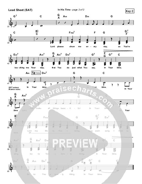 In His Time Sheet Music PDF (Maranatha Singers) - PraiseCharts