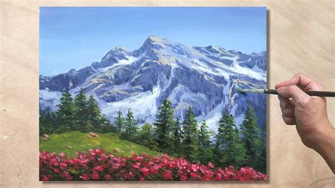 acrylic mountain painting easy - Sadye Richard