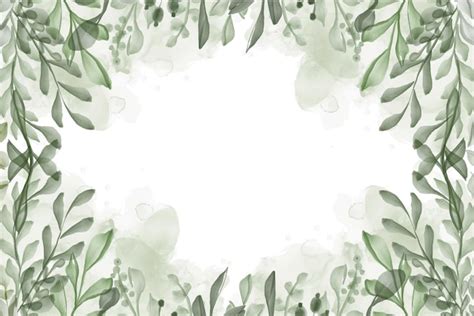 Free Vector | Hand painted watercolor leaf greenery background