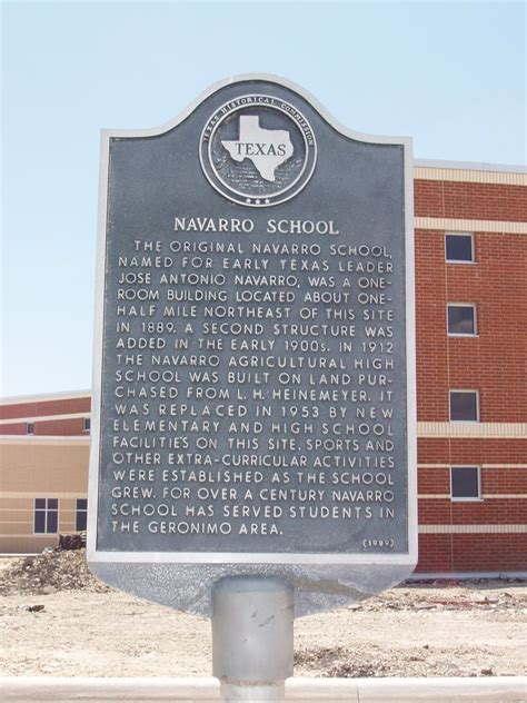 Navarro School - TEXAS HISTORICAL MARKERS