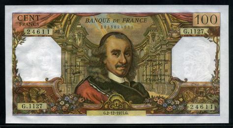 France money 100 French Francs banknote of 1977 Pierre Corneille|World ...