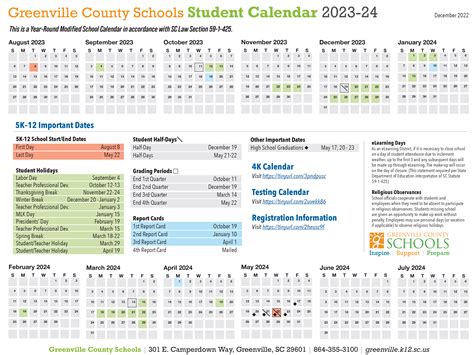 2024 And 2025 School Calendar Greenville Sc - Diena Florrie