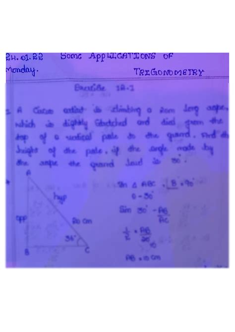 SOLUTION: Maths some applications of trigonometry - Studypool