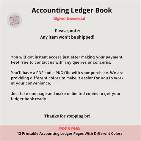 Printable Accounting Ledger Book, Account Tracker and Ledger Sheets for ...