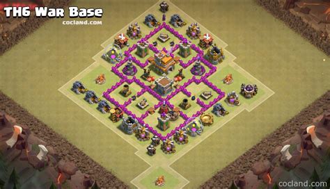 TH6 War Base with 2 Air Defenses | Clash of Clans Land