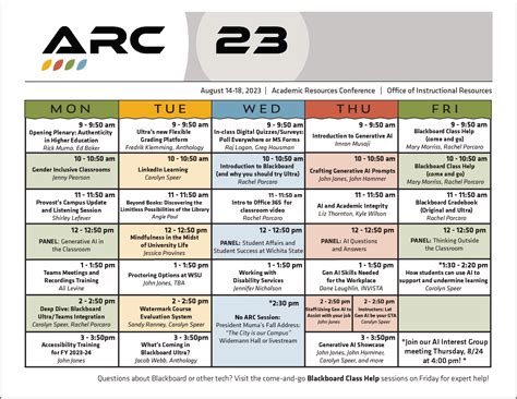 August, 2023 ARC Events