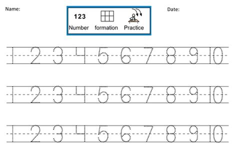 number formation sheets 1-20 | Kindergarten worksheets, Tracing ...