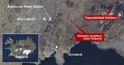 Iceland volcano map shows lava path from Reykjanes Peninsula eruption ...