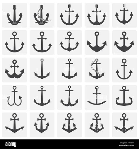 Anchor icons set on background for graphic and web design. Simple ...