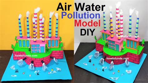 water and air pollution model 3d science project using cardboard - diy ...