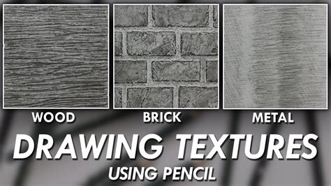 How To DRAW Realistic TEXTURES using PENCILS! - Wood, Brick & Metal ...