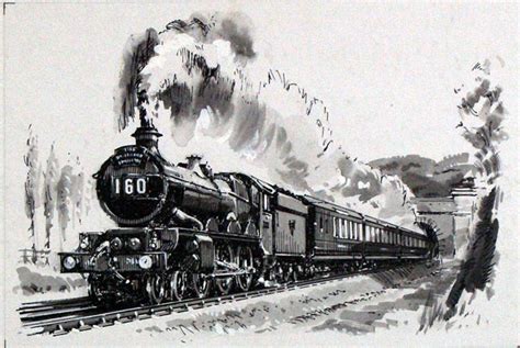 Vintage Train Drawings