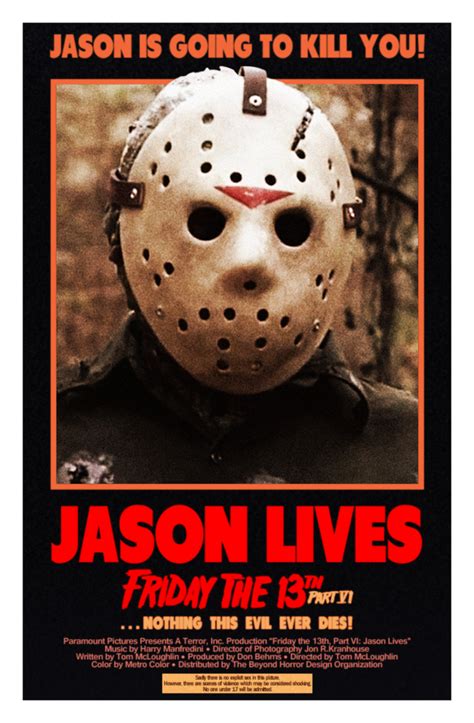 Friday the 13th Part 6: Jason Lives Poster - A Nightmare on Elm Street ...