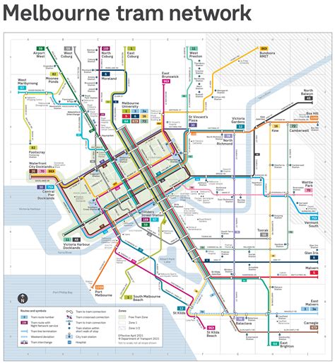 Transit Maps: Official Map: Melbourne Tram Network, 2021