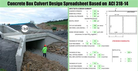 Concrete Box Culvert Design Spreadsheet Based On ACI 318-14 ...