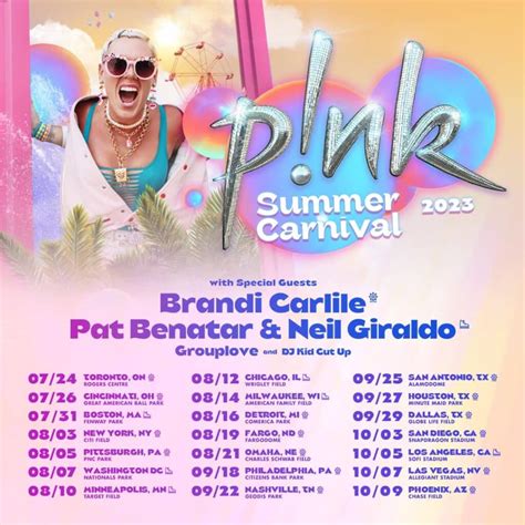 P!nk Announces 2023 Summer Carnival North American Stadium Tour ...