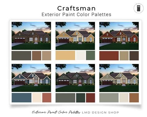 Craftsman Exterior Paint Color Palettes Exterior House Paint - Etsy Canada