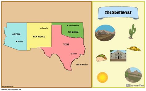 Southwest Region Map States And Capitals