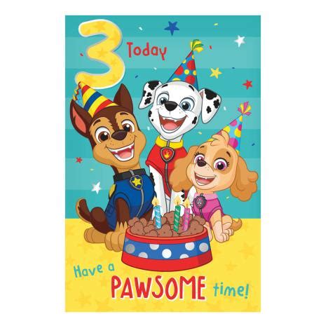 Paw Patrol 3rd Birthday Card Printable