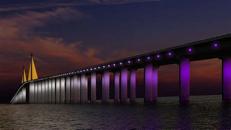 Pretty in pink: The Sunshine Skyway Bridge is ready to glow, sunshine ...