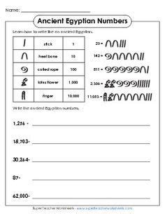 Egyptian Number System Worksheets