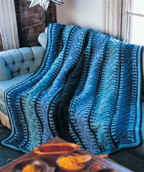 Alaskan Blue Tunisian Crochet Blanket | AllFreeCrochetAfghanPatterns.com