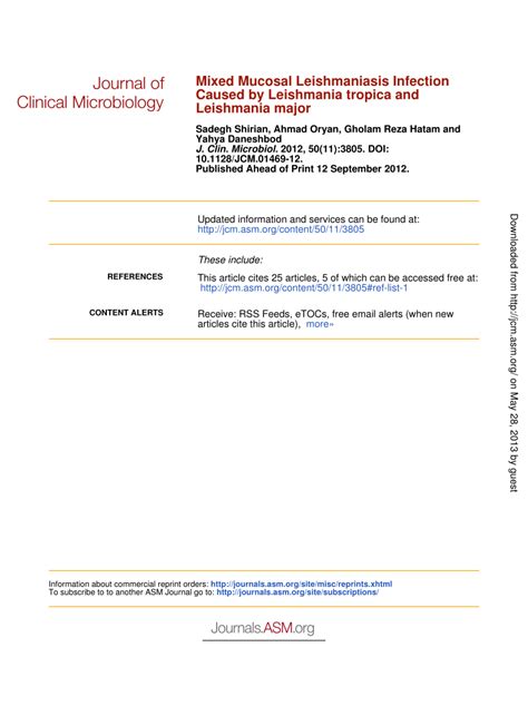 (PDF) Mixed Mucosal Leishmaniasis Infection Caused by Leishmania ...