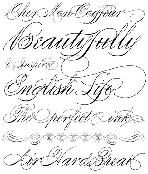 Script Fonts Tattoo Lettering