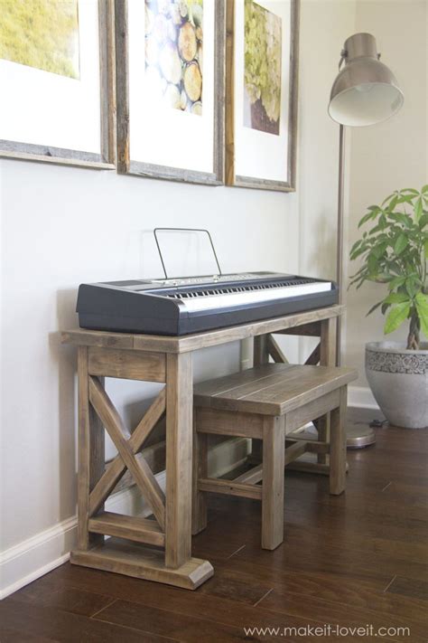 Keyboard Stand with Bench | Ana White