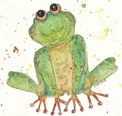 Whimsical Frog Watercolor Fine Art - Etsy