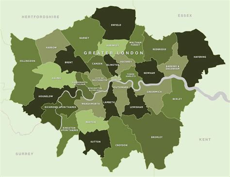 London Borough Map 2023, London Districts Map With Surrounding Areas ...