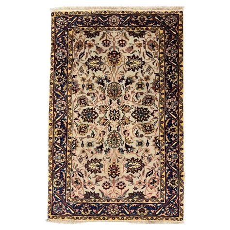 Tan Modern Indian Handmade Wool Rug With Allover Floral Motif For Sale ...