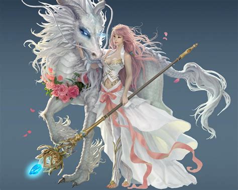 208x320 Resolution girl, dragon, horse 208x320 Resolution Wallpaper ...