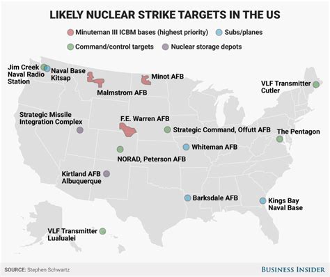 Here are the areas in the US most likely to be struck in a nuclear ...