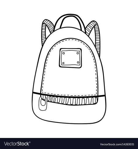 Bag backpack fashion accessory black and white Vector Image