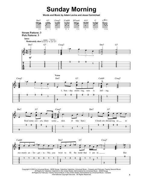 Sunday Morning by Maroon 5 - Easy Guitar Tab - Guitar Instructor