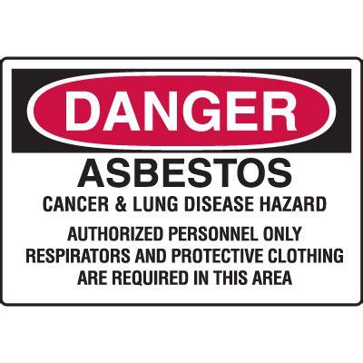 Asbestos Warning Signs - Danger Asbestos, Danger Signs | Seton