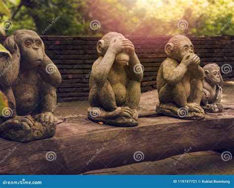 Monkeys Statues Which Have Different Posts. Editorial Photo - Image of ...