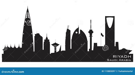 Riyadh Saudi Arabia City Skyline Vector Silhouette Stock Vector ...