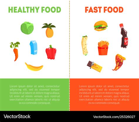 Food choice healthy and junk food banner template Vector Image