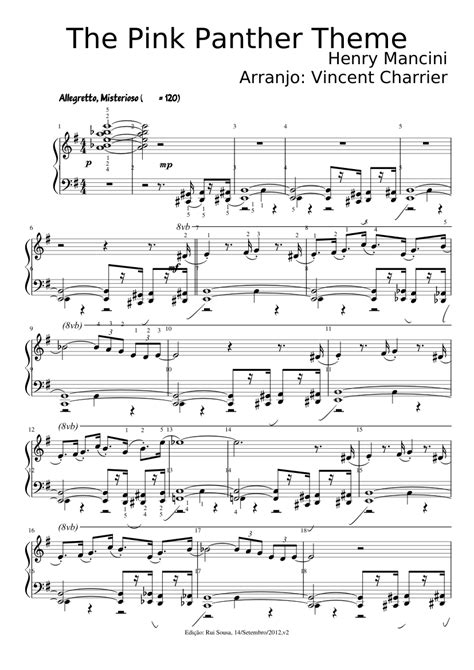 Pink Panther Tuba Sheet Music Free - THE SHOOT