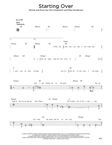 Starting Over by Chris Stapleton - Easy Bass Tab - Guitar Instructor