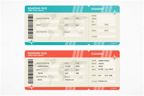 Airline Ticket Printable Template