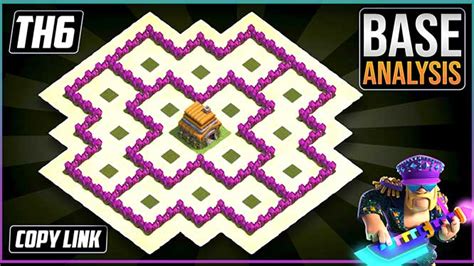 BEST Ultimate Town Hall 6 Trophy/Hybrid Base Layout 2023 !! COC Town ...