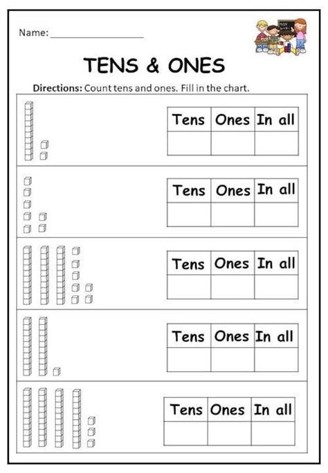 10 Printable Tens and Ones Worksheets numbers 1-100 for - Etsy Norway