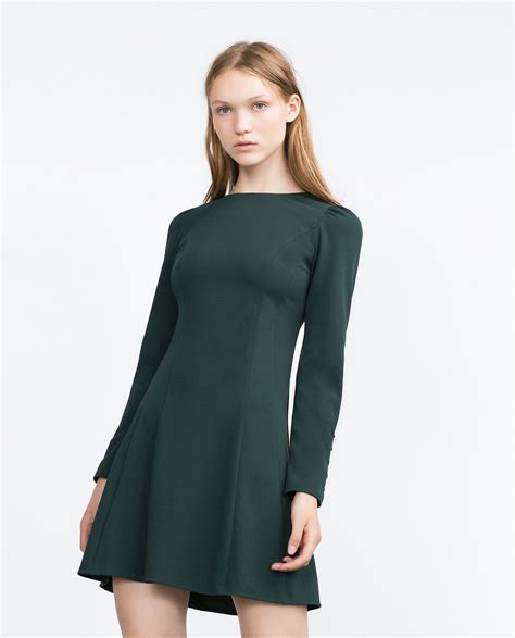 CUFFED DRESS - View all - Dresses - WOMAN | Short green dress, Green ...