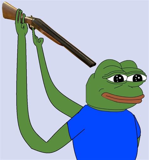 Pepe holding shotgun to head | Pepe the Frog | Know Your Meme