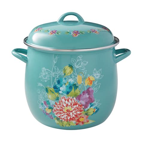 The Pioneer Woman Blooming Bouquet 12-Quart Enamel on Steel Stock Pot ...