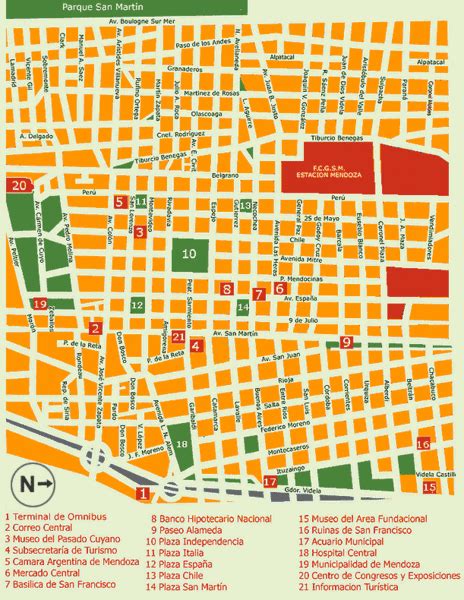 Mendoza Tourist Map - Mendoza Argentina • mappery