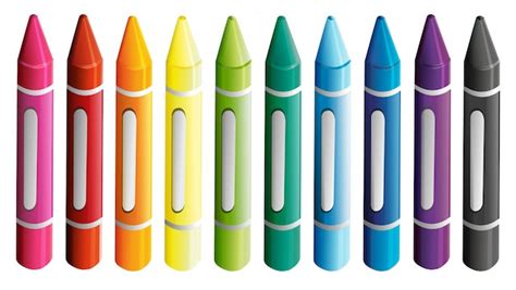 Free Vector | A set of colorful crayons